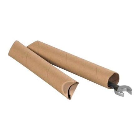 The Packaging Wholesalers Crimped End Mailing Tubes, 1-1/2" Dia. x 24"L, 0.06" Thick, Kraft, 70/Pack S1524K